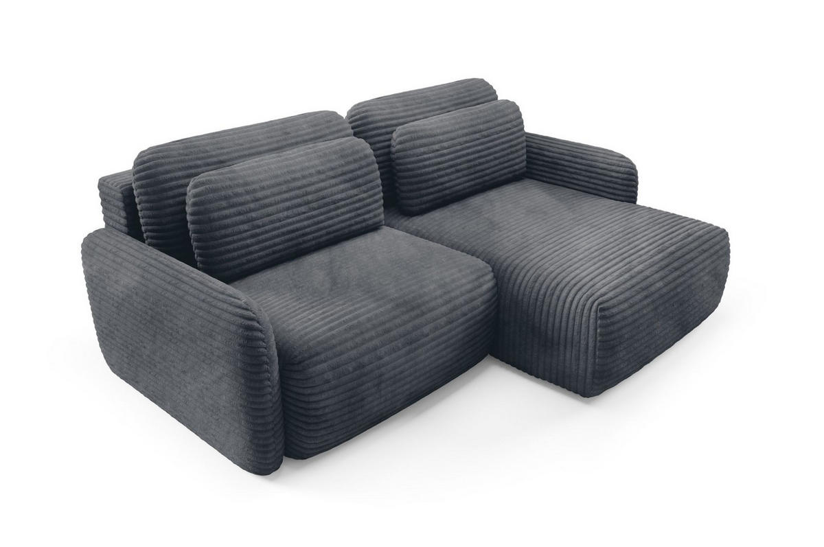 ECKSOFA Simone Mit Schlaffunktion - Anthrazit, Holzwerkstoff/Textil (165/240cm) - Fun Möbel