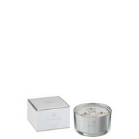 DUFTKERZE EXCELLENT - Glas - Silber - L - 40 Std. - Silberfarben, Glas/Paraffin (13.5/9cm) - J-Line