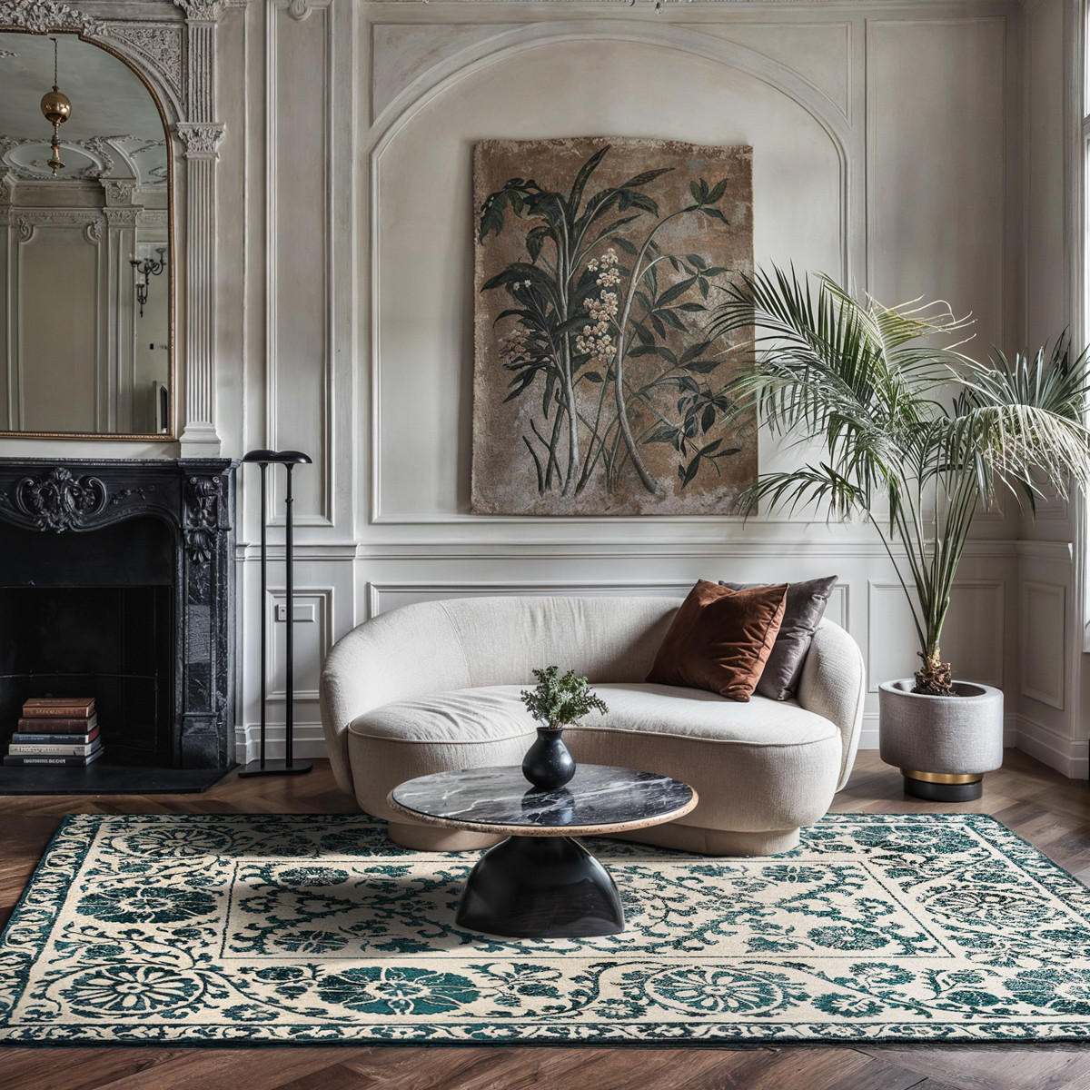 TEPPICH Notos Suzani 140/200 cm - Grün, Textil (140/200cm) - Louis De Poortere