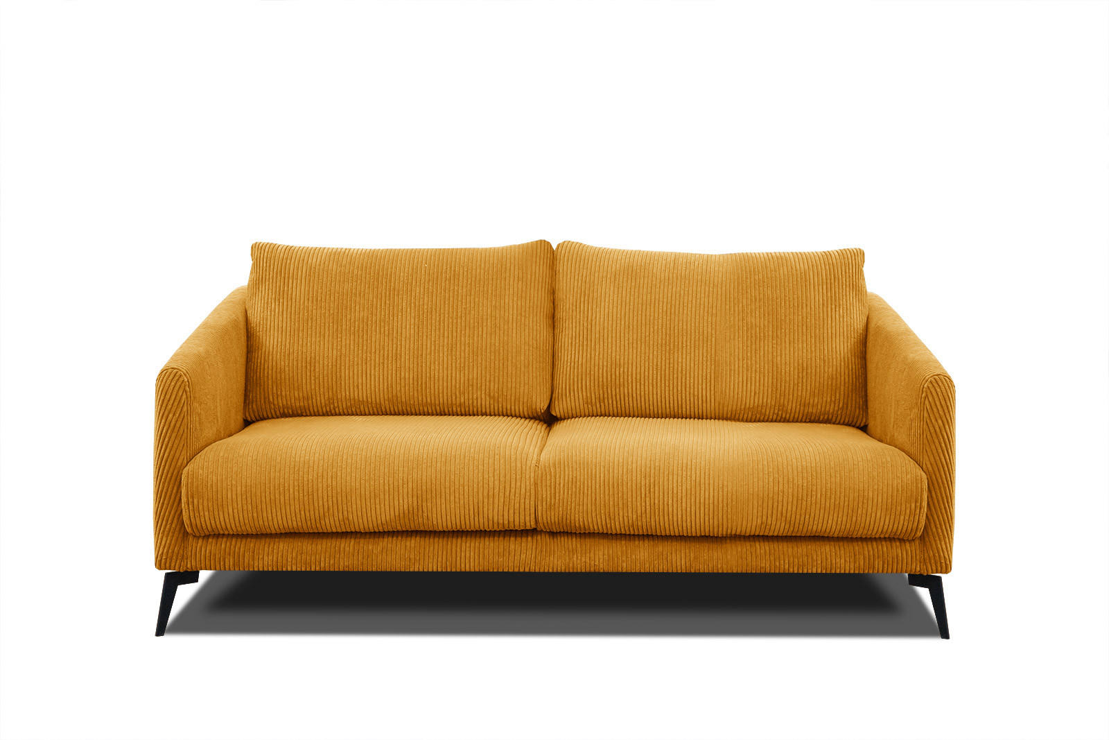 SOFA VILT 2,5-Sitzer, honig - Schwarz/Honig, Holzwerkstoff/Kunststoff (202/89/94cm) - Courtois Laville
