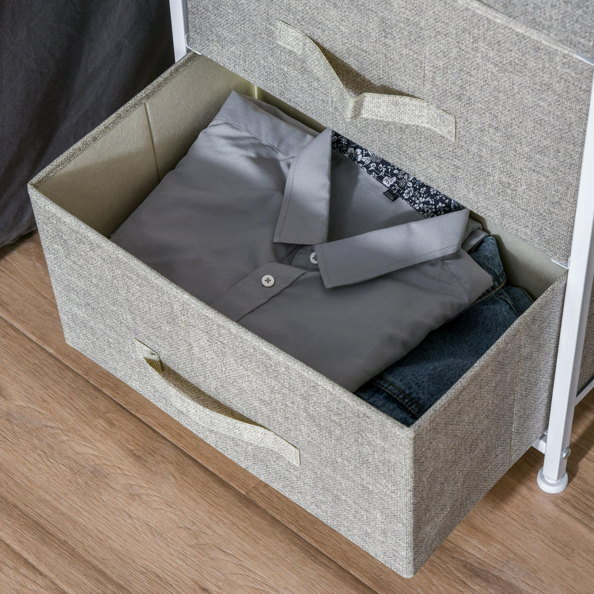 KOMMODE DE-12474 3 Schubladen 45/30/71 cm Grau - Grau, Holzwerkstoff (45/71/30cm) - ComfortXL