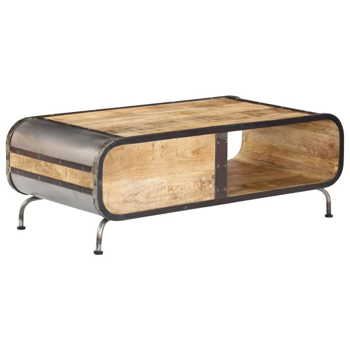 COUCHTISCH 100 x 50 x 35 cm Mango-Massivholz - Braun, Holzwerkstoff (100/50/35cm) - furnicato