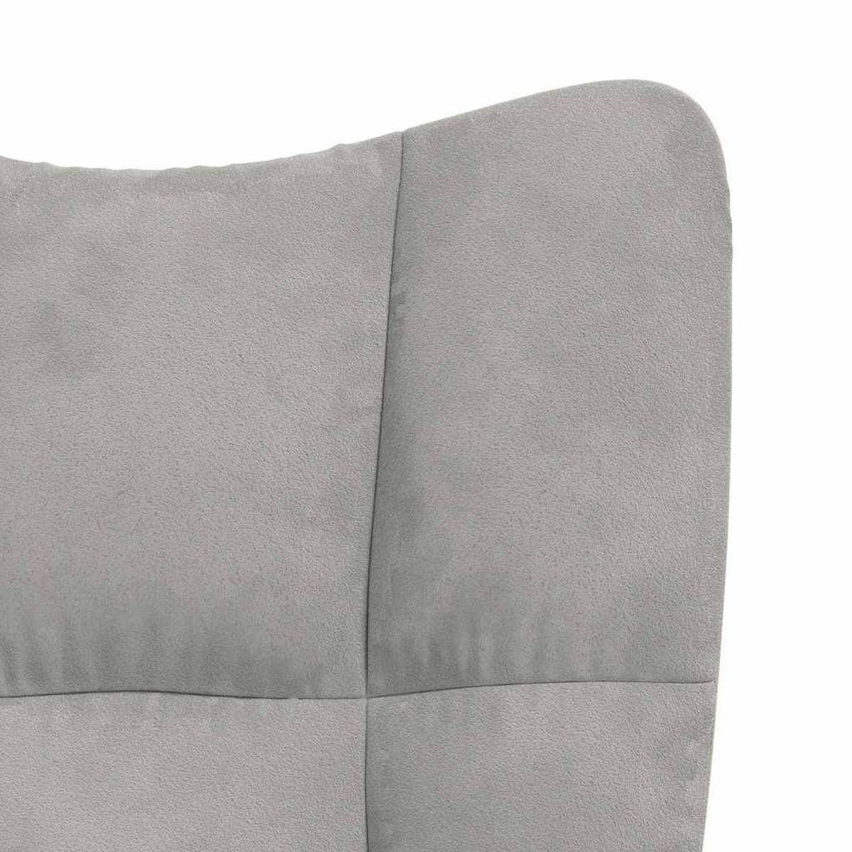 SESSEL mit Hocker, Holzbeine 61,5/69/95,5 cm aus Samt Hellgrau - Hellgrau/Braun, Holz/Textil (61.5/95.5/69cm) - vidaXL