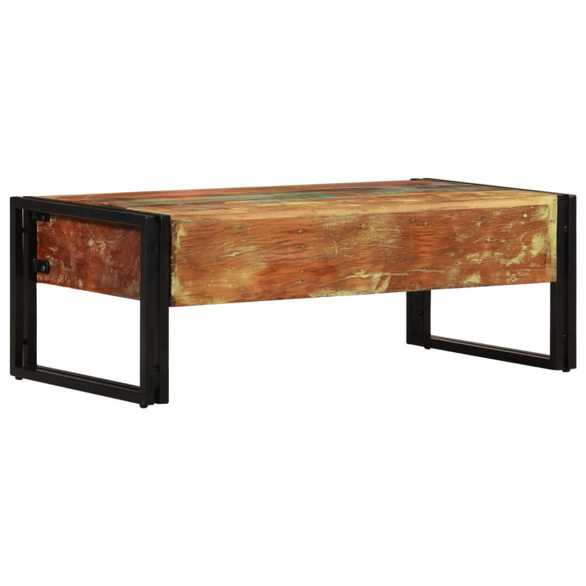 COUCHTISCH mit 3 Schubladen Altholz Massiv 100x50x35 cm - Braun, Holzwerkstoff (100/50/35cm) - furnicato