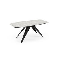ESSTISCH Ferro Bellato Grau / Schwarz 180/220 / 90 / 76cm - Schwarz/Grau, Holz/Holzwerkstoff (180/90/76cm) - Feldmann-Wohnen
