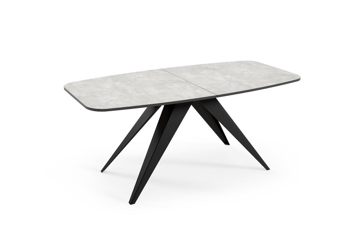 ESSTISCH Ferro Bellato Grau / Schwarz 180/220 / 90 / 76cm - Schwarz/Grau, Holz/Holzwerkstoff (180/90/76cm) - Feldmann-Wohnen
