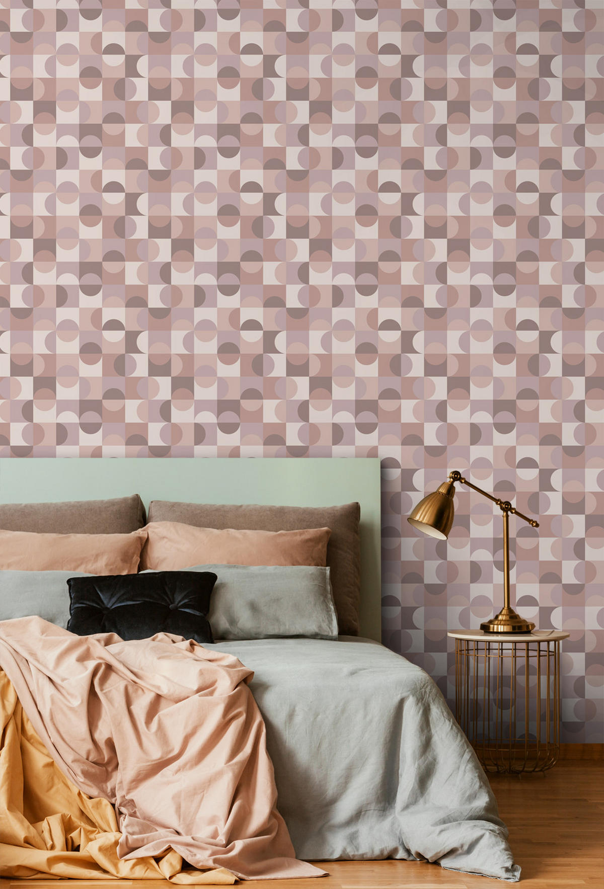 TAPETE Kreise im Bauhaus-Stil 50 x 900 cm - Pink, Papier (50/900cm) - ESTAhome