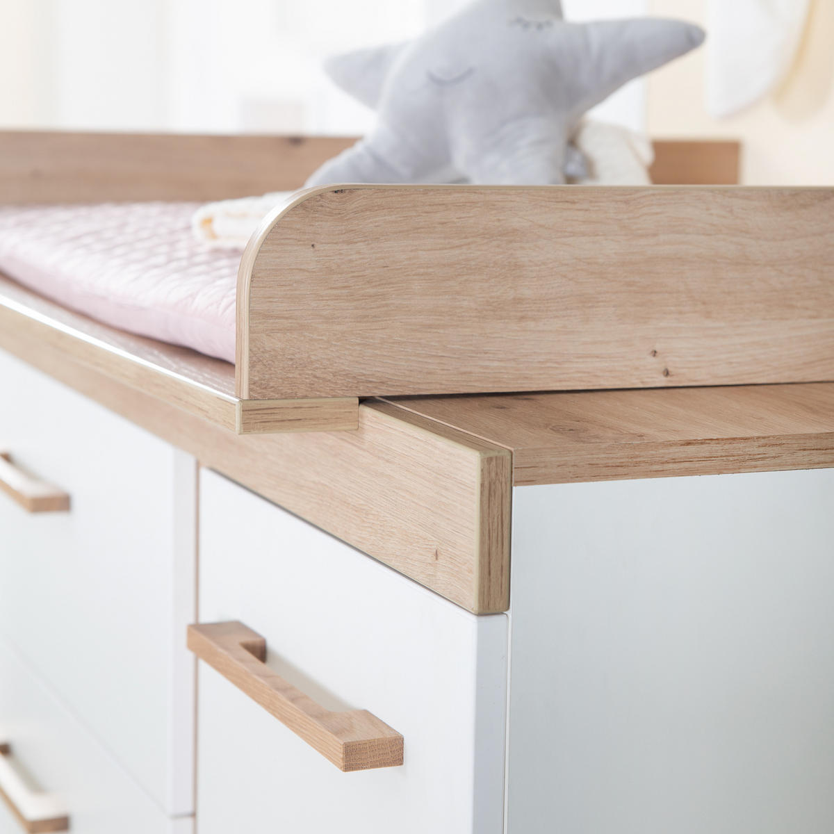WICKELKOMMODE Smile - Eiche Artisan/Weiß, Holz/Holzwerkstoff (117.5/103/78cm) - Roba