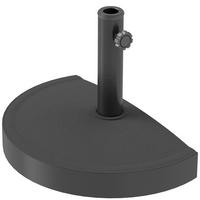 SONNENSCHIRMSTÄNDER aus Beton Schirmständer Halbrund Schirmhalter, Schirmgewicht - Schwarz, Naturmaterialen (31/49cm) - Outsunny