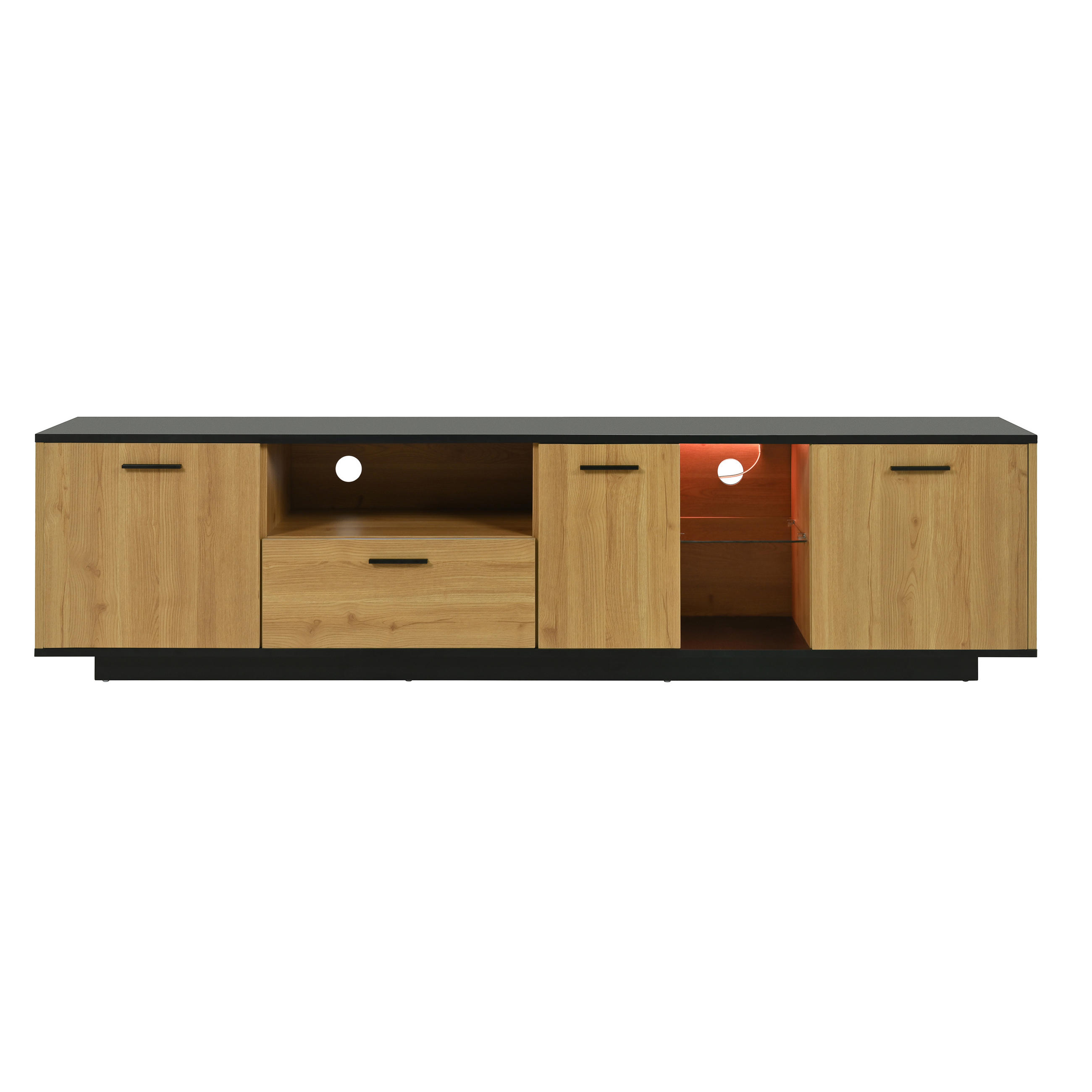 ComfortXL Lowboard Schwarz 180x42x37 cm