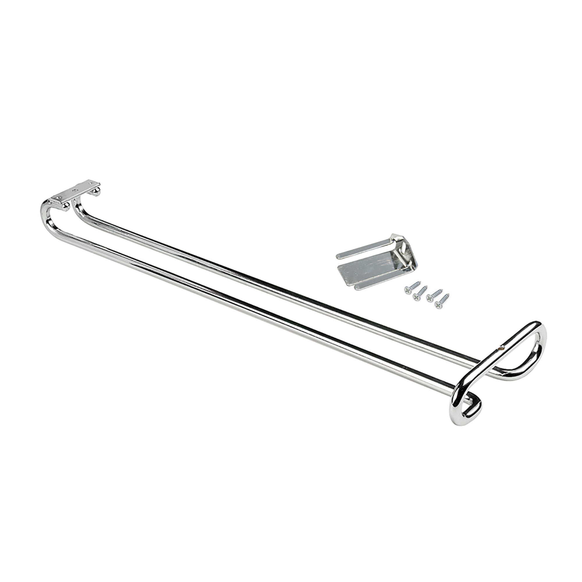 GLASHALTER Emuca, 1-zeilig, Länge 410mm, Stahl, verchromt - Chromfarben, Metall (10/2/41cm) - EMUCA