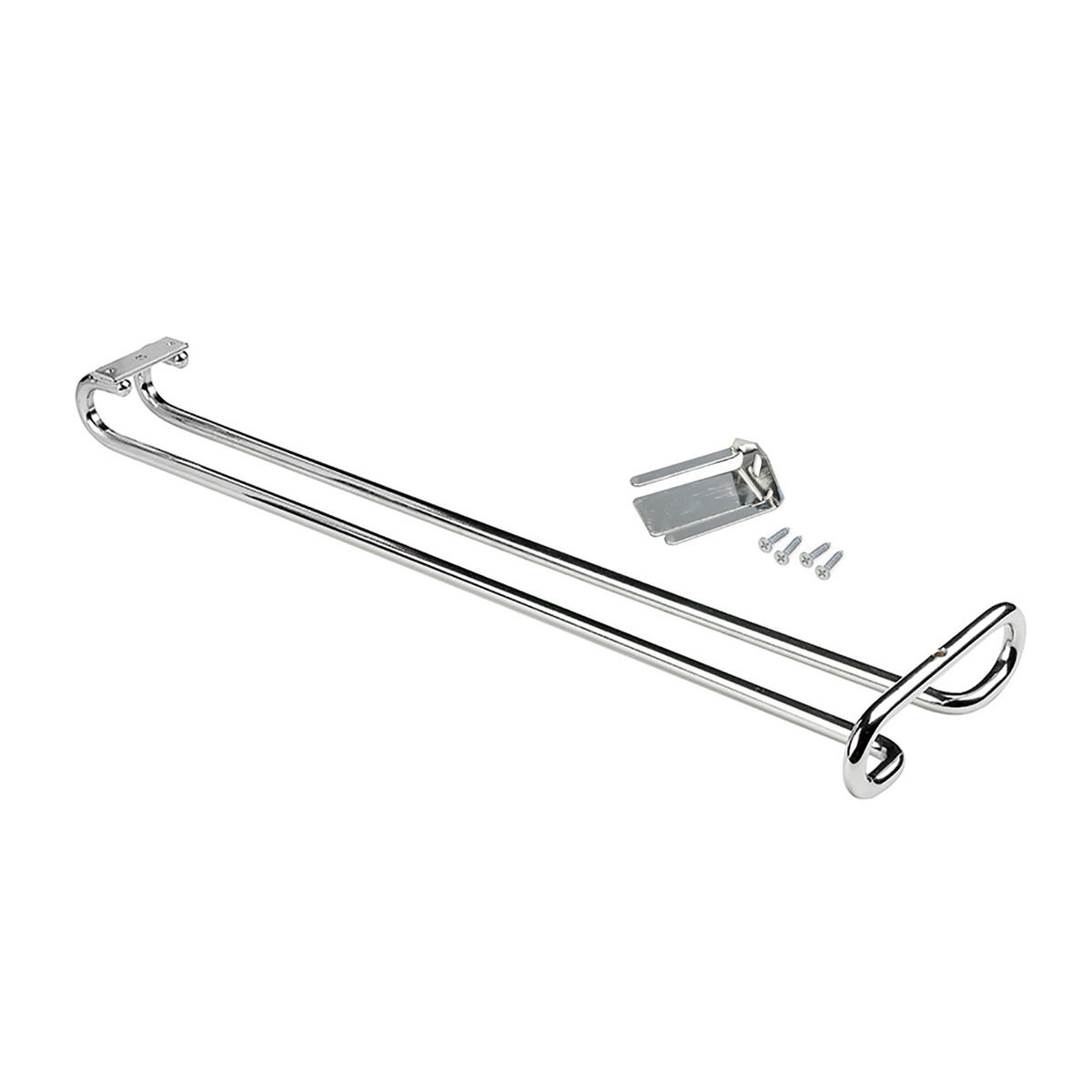 GLASHALTER Emuca, 1-zeilig, Länge 410mm, Stahl, verchromt - Chromfarben, Metall (11.5/5/42.5cm) - EMUCA