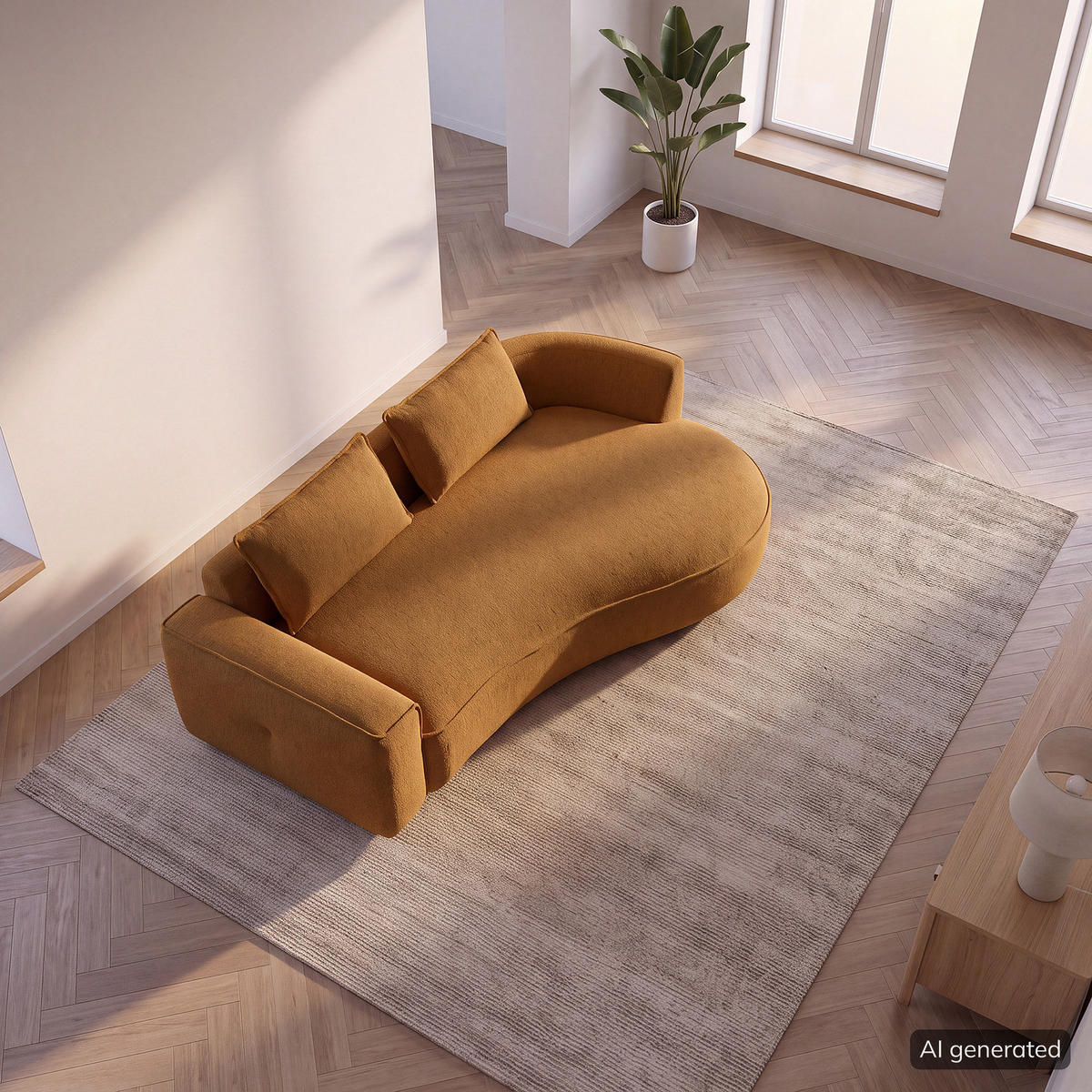 2,5-SITZER SOFA - Schwarz/Orange, Kunststoff/Textil (217/82/146cm) - home24