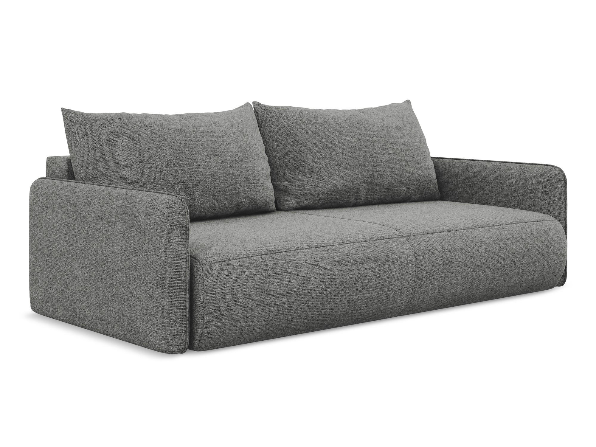 3-SITZER SOFA mit Schlaffunktion Chenille Stoff Grau - Schieferfarben/Schwarz, Kunststoff/Textil (216/86/105cm) - Makamii