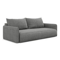 3-SITZER SOFA mit Schlaffunktion Chenille Stoff Grau - Schieferfarben/Schwarz, Kunststoff/Textil (216/86/105cm) - Makamii