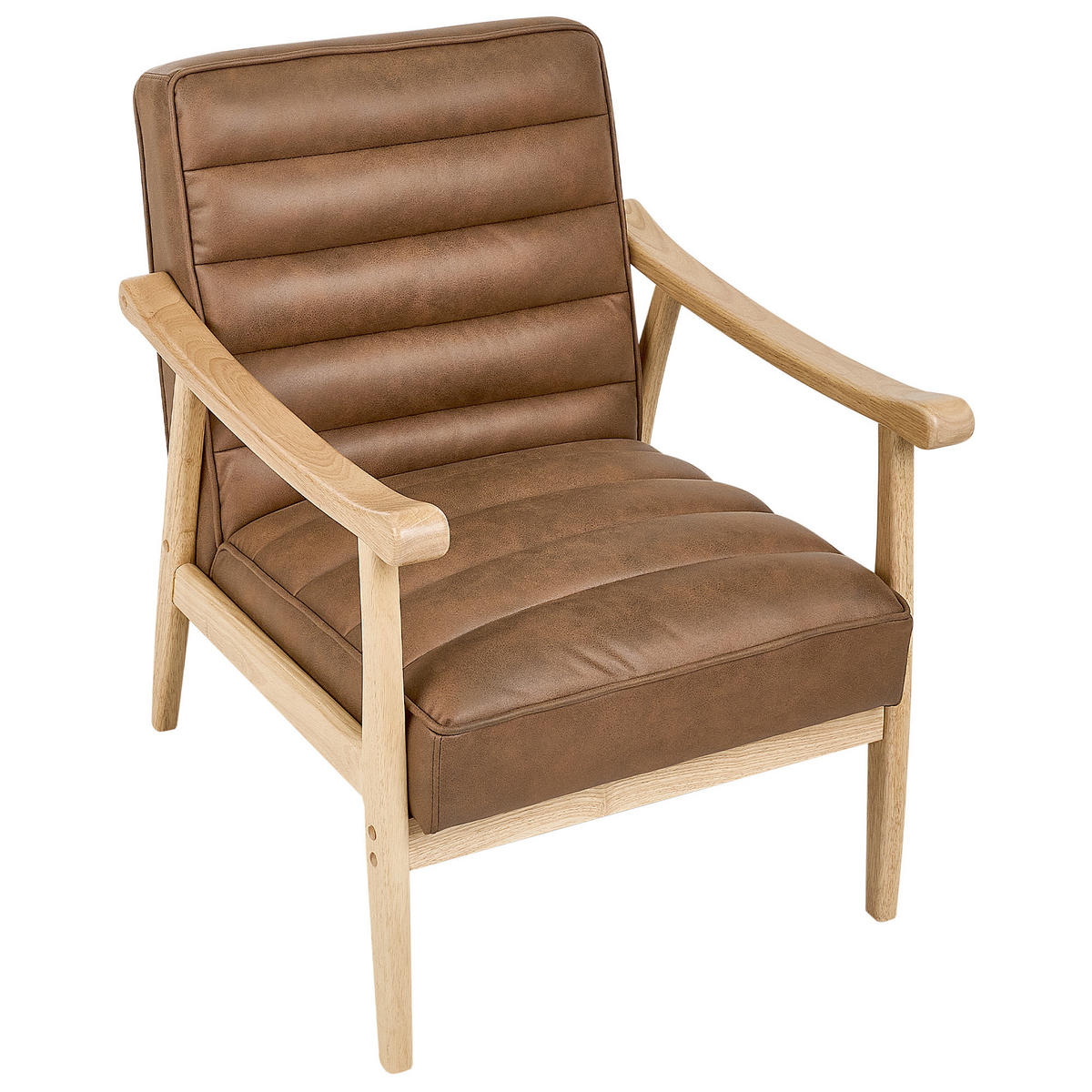 SESSEL Braun Leknes - Hellbraun/Braun, Kunststoff (62/79/74cm) - Beliani