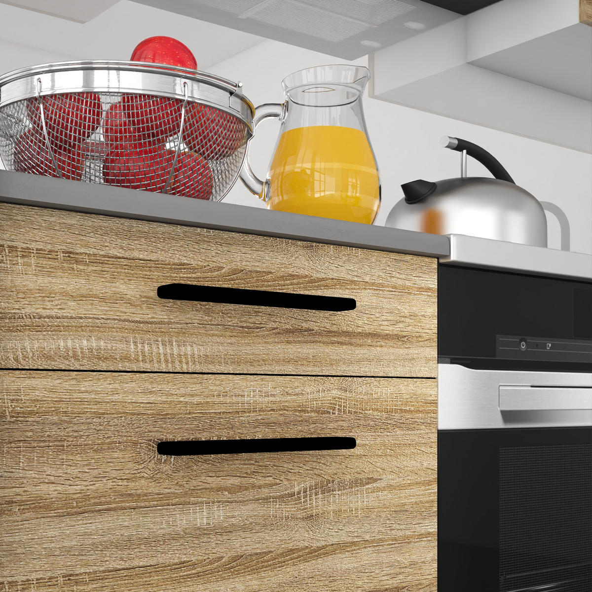 KÜCHENZEILE Italia 2 240 cm, mit Arbeitsplatten, Sonoma Eiche - Sonoma Eiche, Holz (240/143/60cm) - B BELINI GROUP