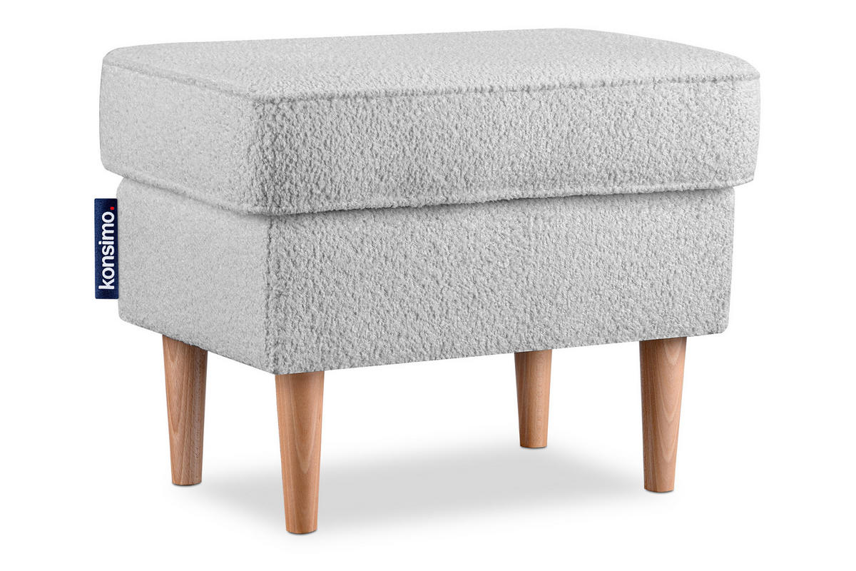 OHRENSESSEL STRALIS mit Sitzhocker, hellgrau - Hellgrau, Textil (82/108/80cm) - KONSIMO®
