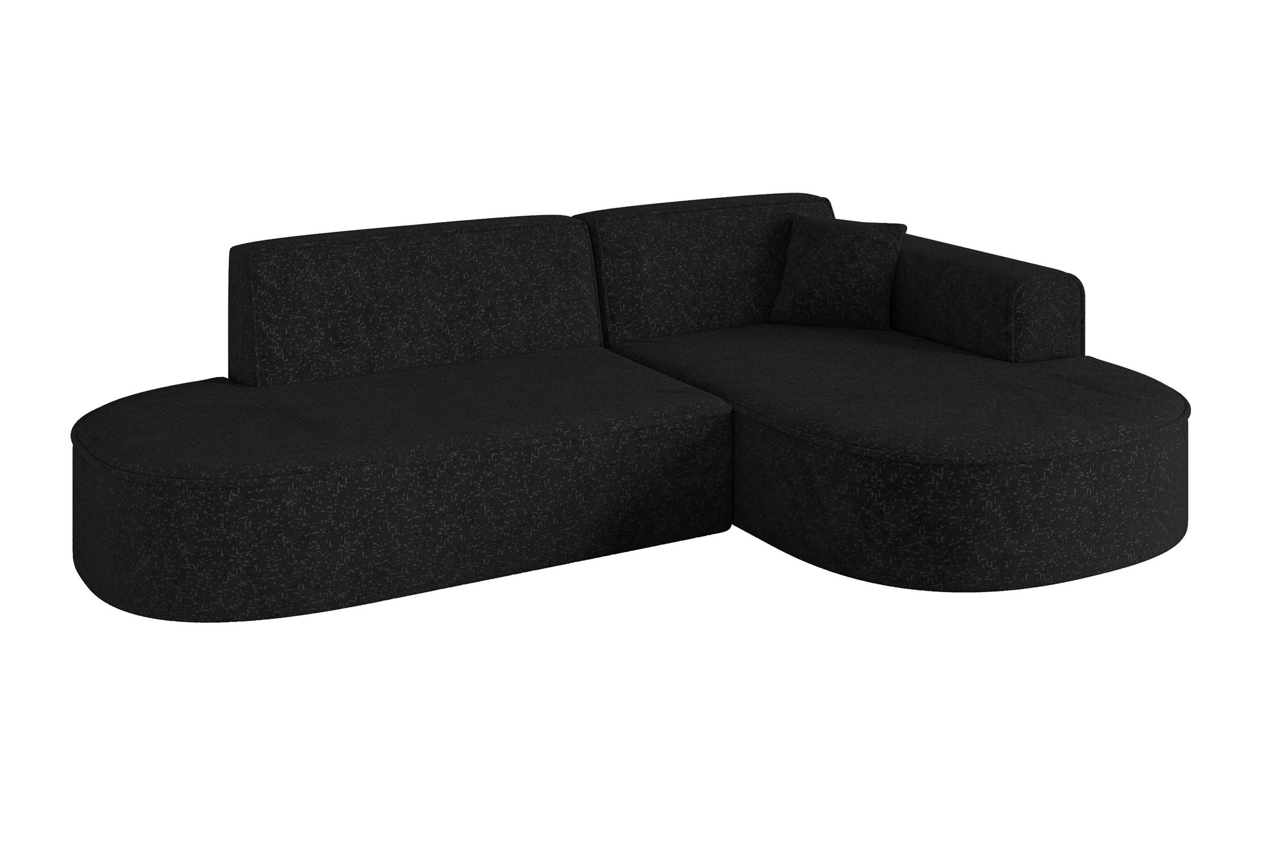 ALTDECOR ROHOVÁ SEDACÍ SOUPRAVA s otomanem vpravo MARI-L1 – 243 × 171 × 79 cm, černá, tkanina