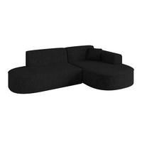 ECKSOFA Ottomane Rechts MARI-L1 - 243x171x79 cm Schwarz Tissu - Schwarz, Holzwerkstoff/Kunststoff (171/243cm) - ALTDECOR