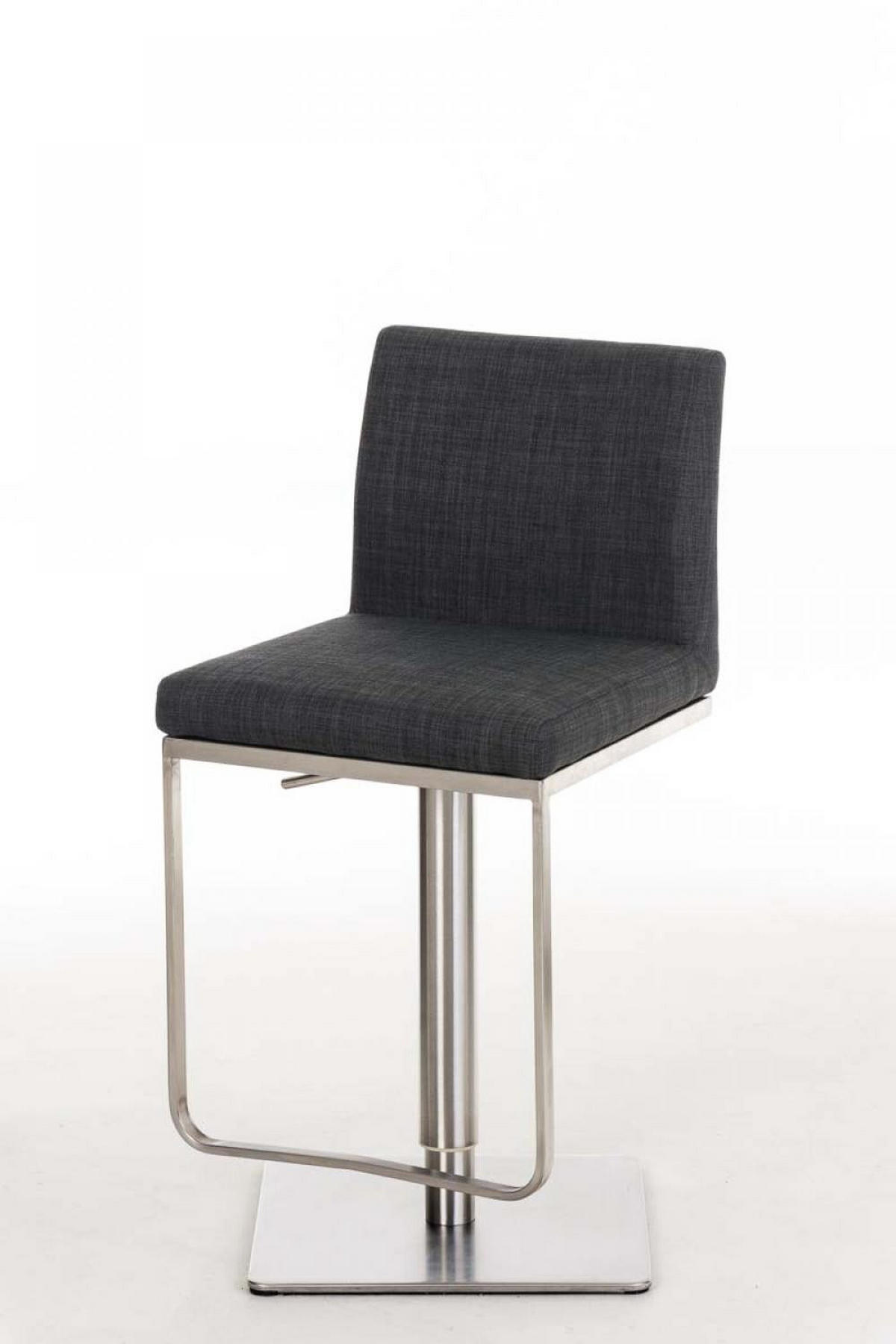 BARHOCKER 2er Set Stoff Dunkelgrau - Edelstahlfarben/Dunkelgrau, Textil/Metall (42/86/44cm) - CLP