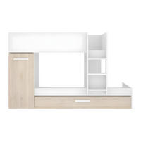 ETAGENBETT - 2 Personen - Holz, Platte - Naturfarben Hell, Weiß - - Naturfarben/Weiß, Holz (90/190cm) - Vente-Unique