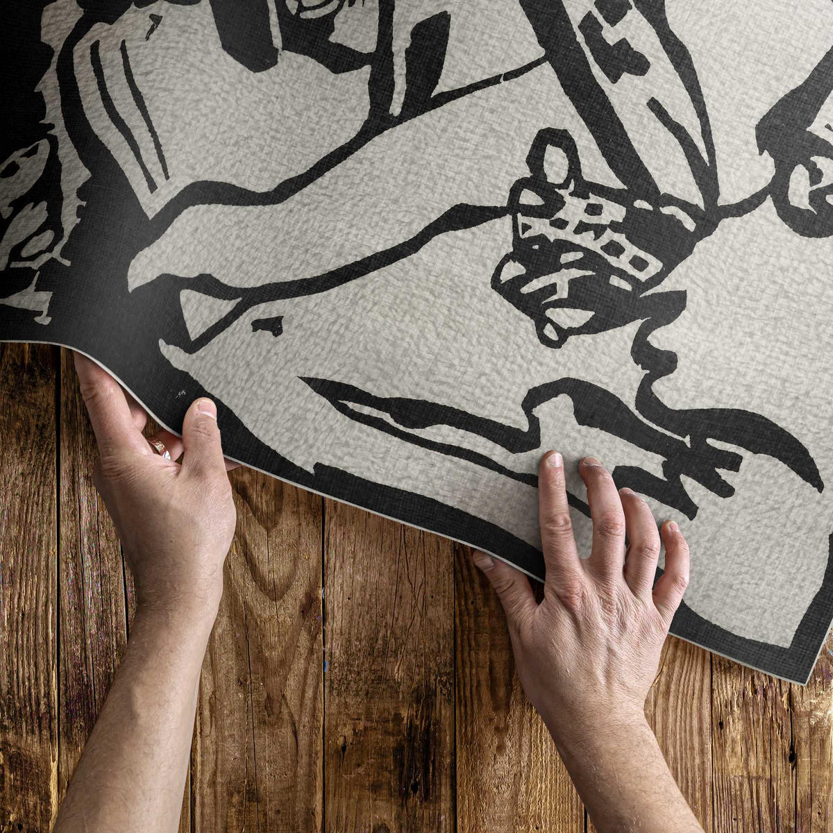 TEPPICH 60x90 cm Komposition nach Wassily Kandinsky - Graphitfarben, Kunststoff (60/90cm) - Wallfluent