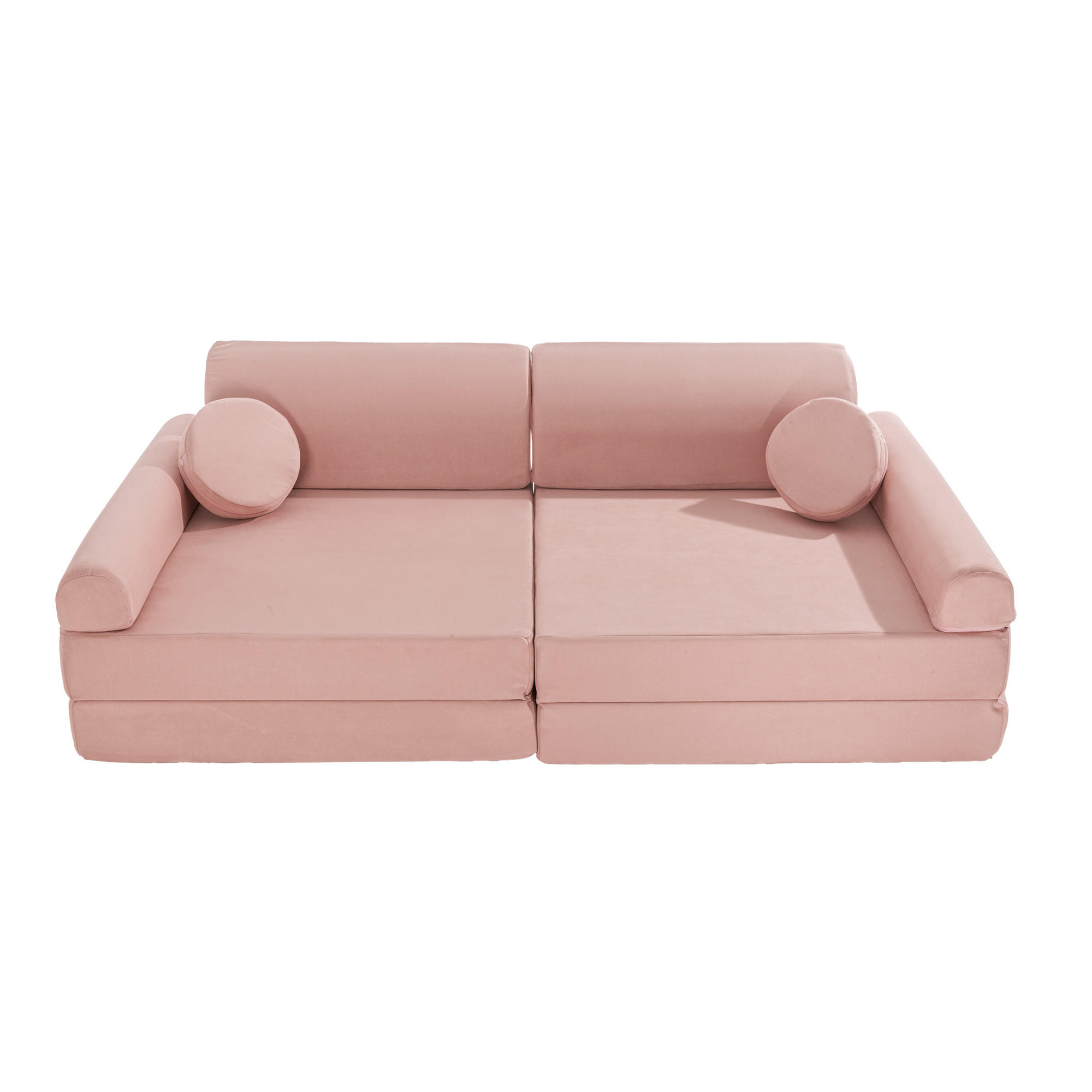 KINDERSOFA, Samt, Rosa - Dunkelrosa, Textil (160/48/80cm) - MeowBaby