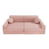 KINDERSOFA, Samt, Rosa - Dunkelrosa, Textil (160/48/80cm) - MeowBaby