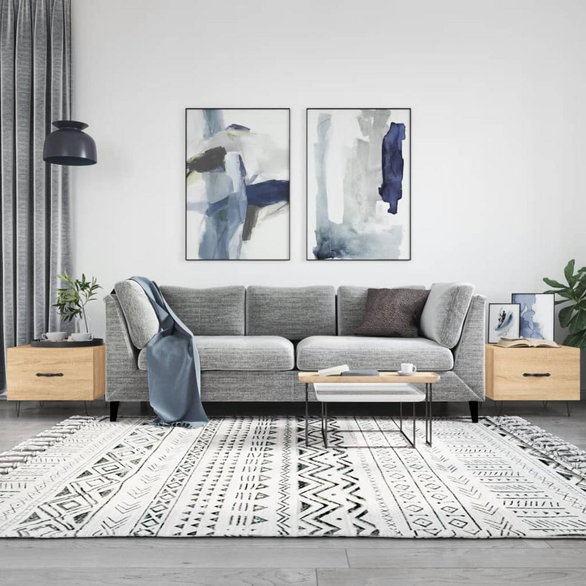 COUCHTISCHE 2 Stk. Sonoma-Eiche 50x50x40 cm Holzwerkstoff - Braun, Holzwerkstoff (50/50/40cm) - furnicato