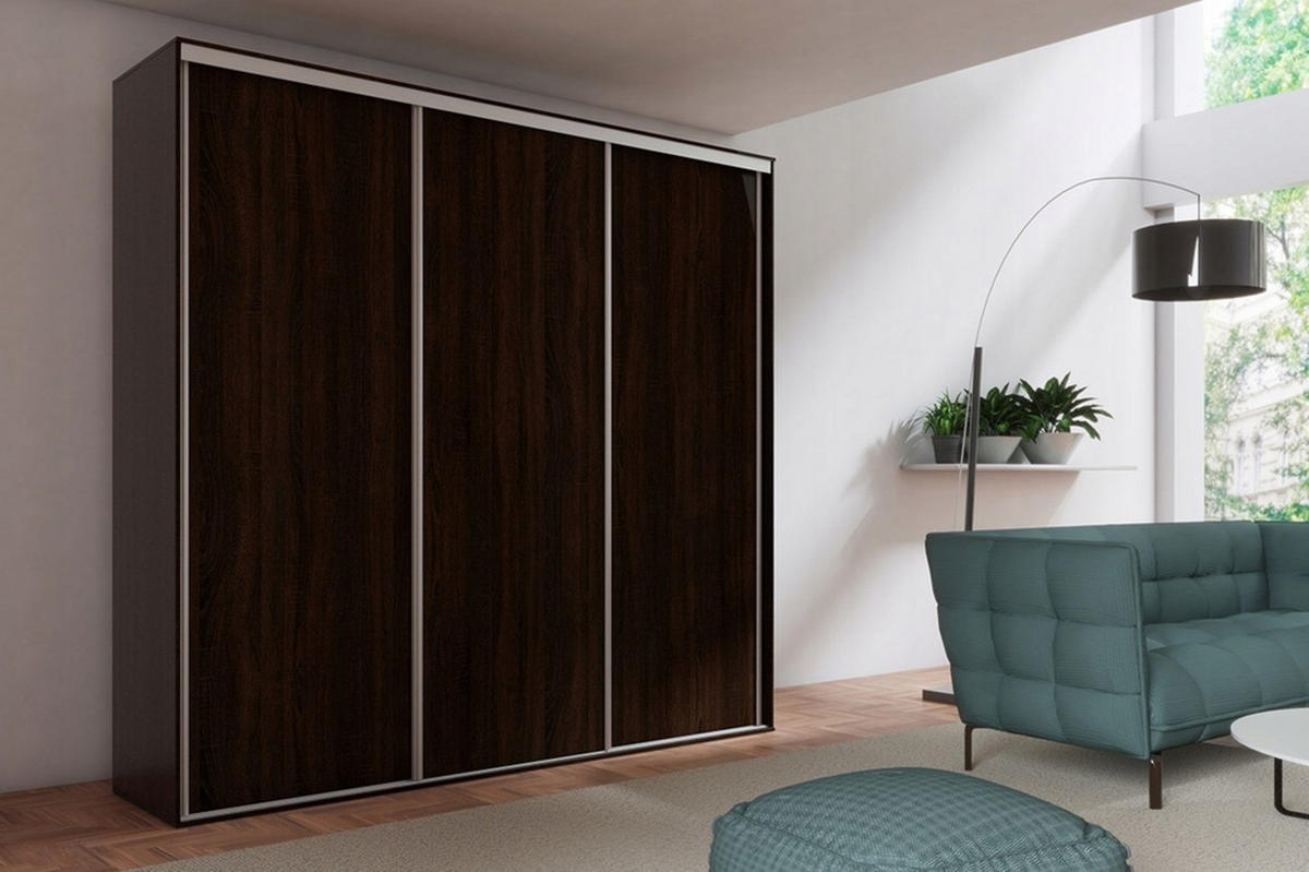 SCHIEBETÜRENSCHRANK - Kleiderschrank BORA 254 - Schokolade - Braun, Holzwerkstoff (254/244/62cm) - Möblo