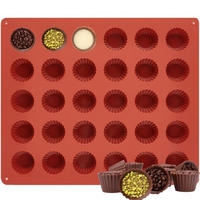 MUFFINBACKFORM Silikon 30 Mulden - Rot, Kunststoff (24/1.5/28cm)