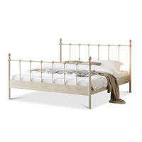METALLBETT Francesca / 140 x 200 cm / sand-kupfer gewischt - Sandfarben, Metall (140/200cm) - BED BOX
