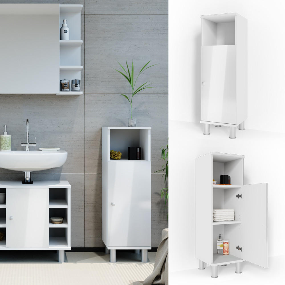 MIDISCHRANK Fynn Weiß Hochglanz 30 x 95 cm - Weiß Hochglanz, Holzwerkstoff (30/95/30cm) - Vicco