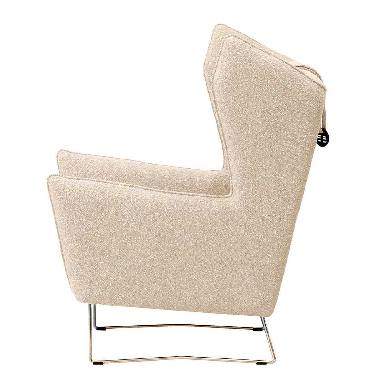 SESSEL - Chromfarben/Beige, Textil/Metall (80/112/92cm) - home24