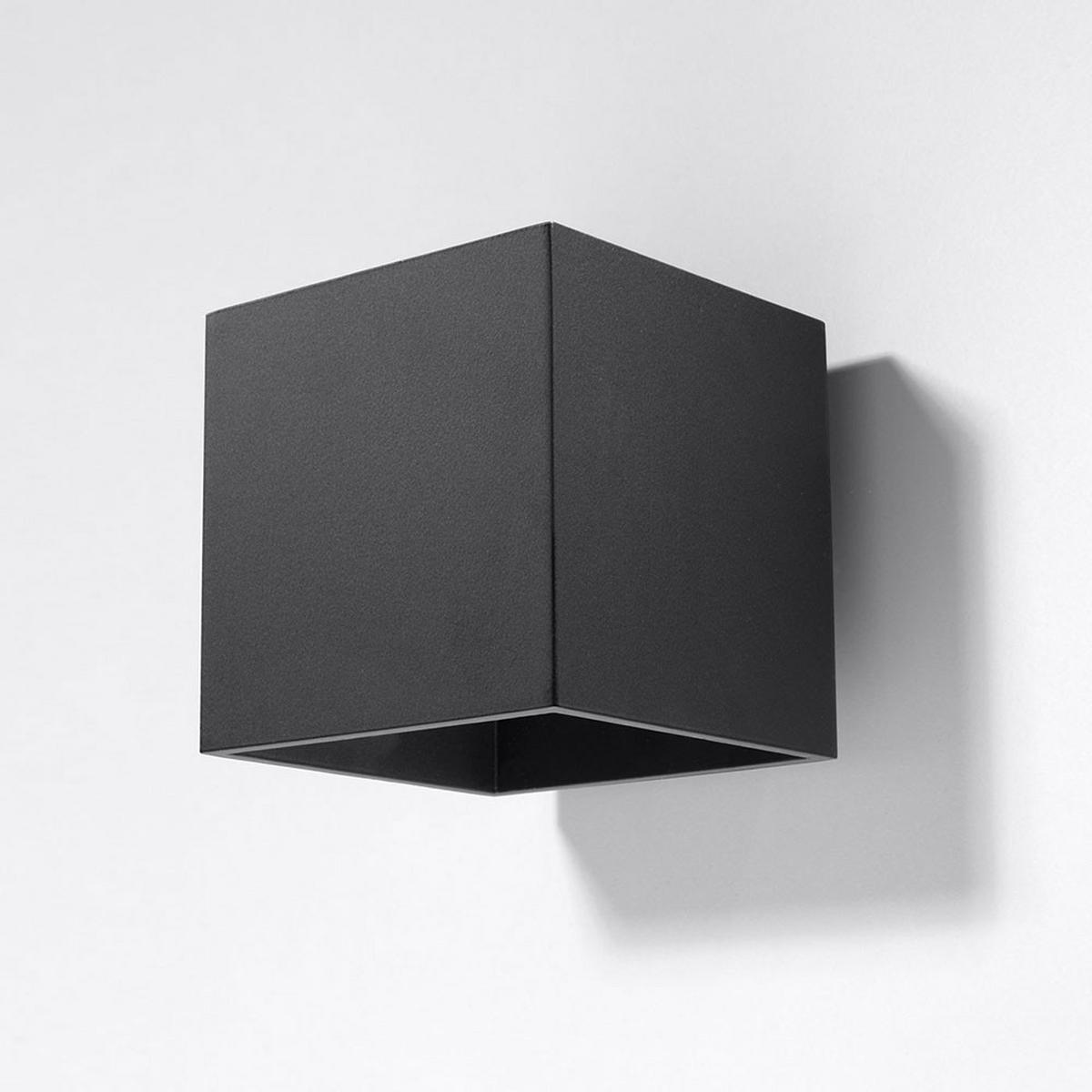 LED WANDLEUCHTE Aluminium Schwarz Würfelform - Schwarz, Metall (10/12/10cm)