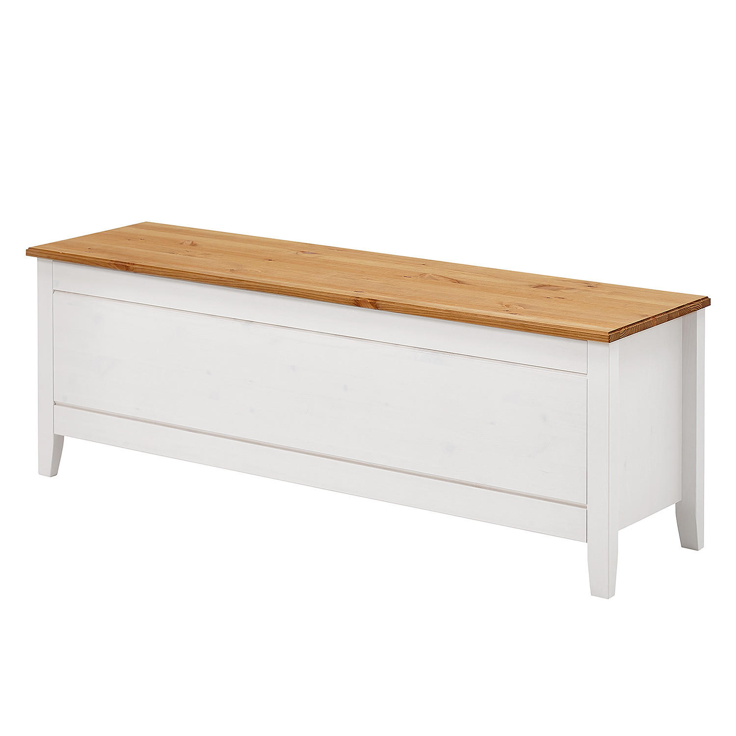 BETTTRUHE - Kiefer massiv - Weiß, Holz (136/47/38cm) - home24