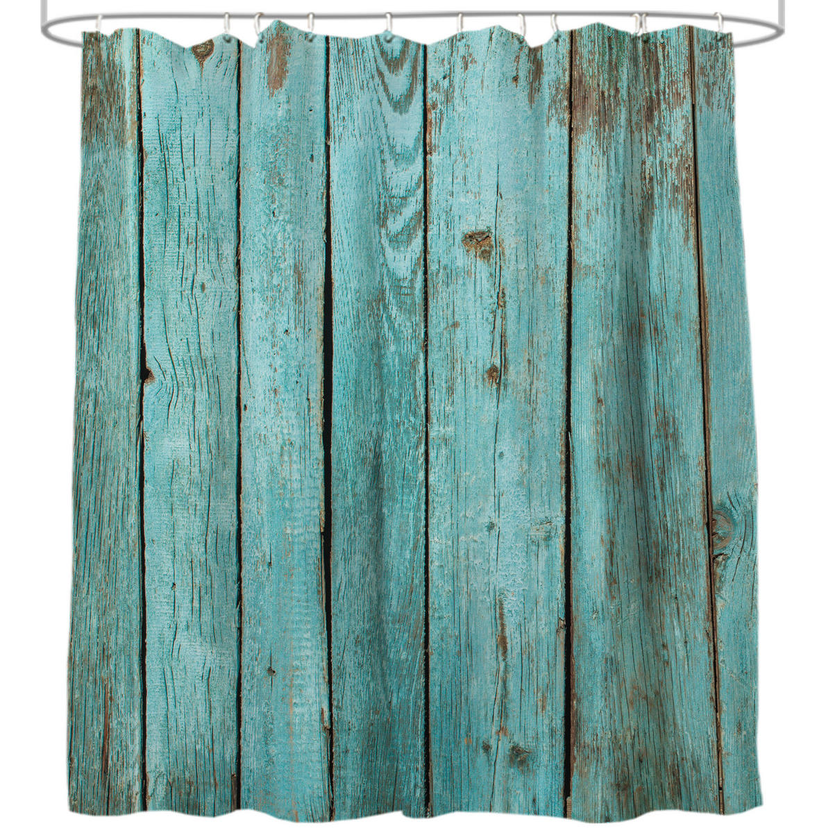 DUSCHVORHANG Lumber 180 x 200 cm - Türkis, Textil (180/200cm) - Sanilo