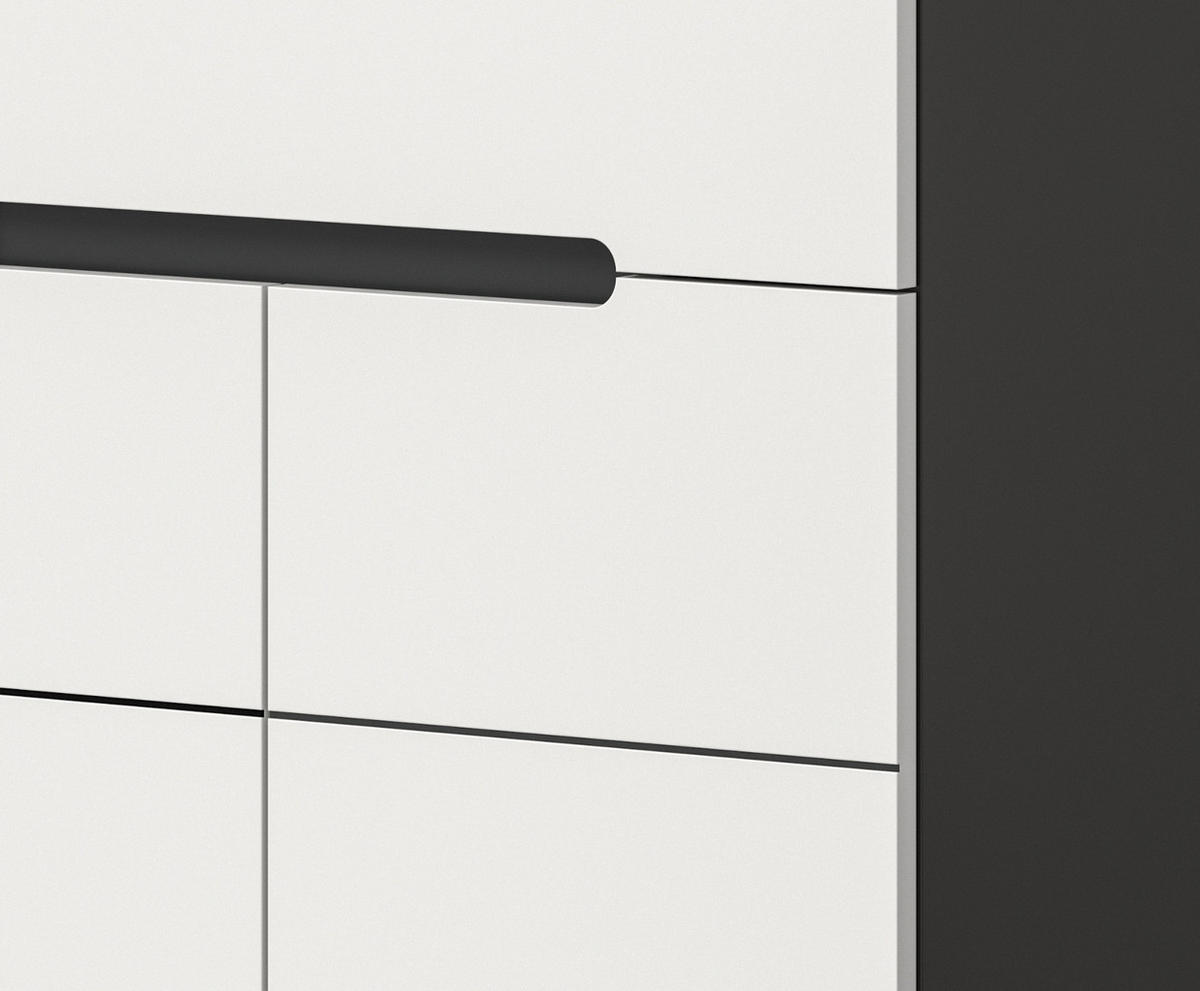 SCHUHKOMMODE weiß, grau, Flurkommode 80 x 94 cm mit Soft-Close, Cooper - Schwarz/Weiß, Holzwerkstoff/Kunststoff (80/94/37cm) - Inn.Furn