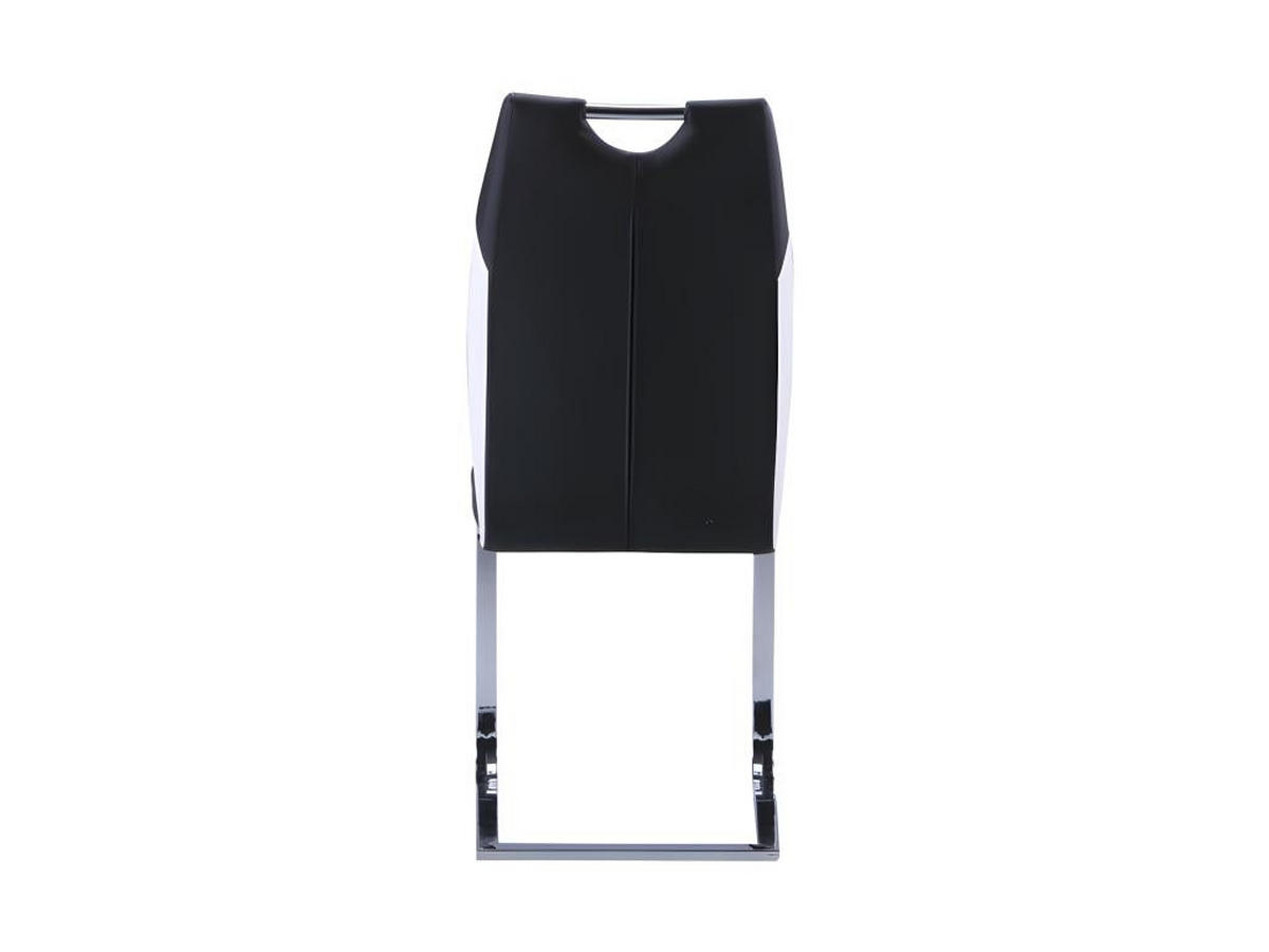 STUHL 4er-Set - Kunstleder - Schwarz & Weiß - WINCH - Schwarz, Leder (57/99/43cm) - Vente-Unique