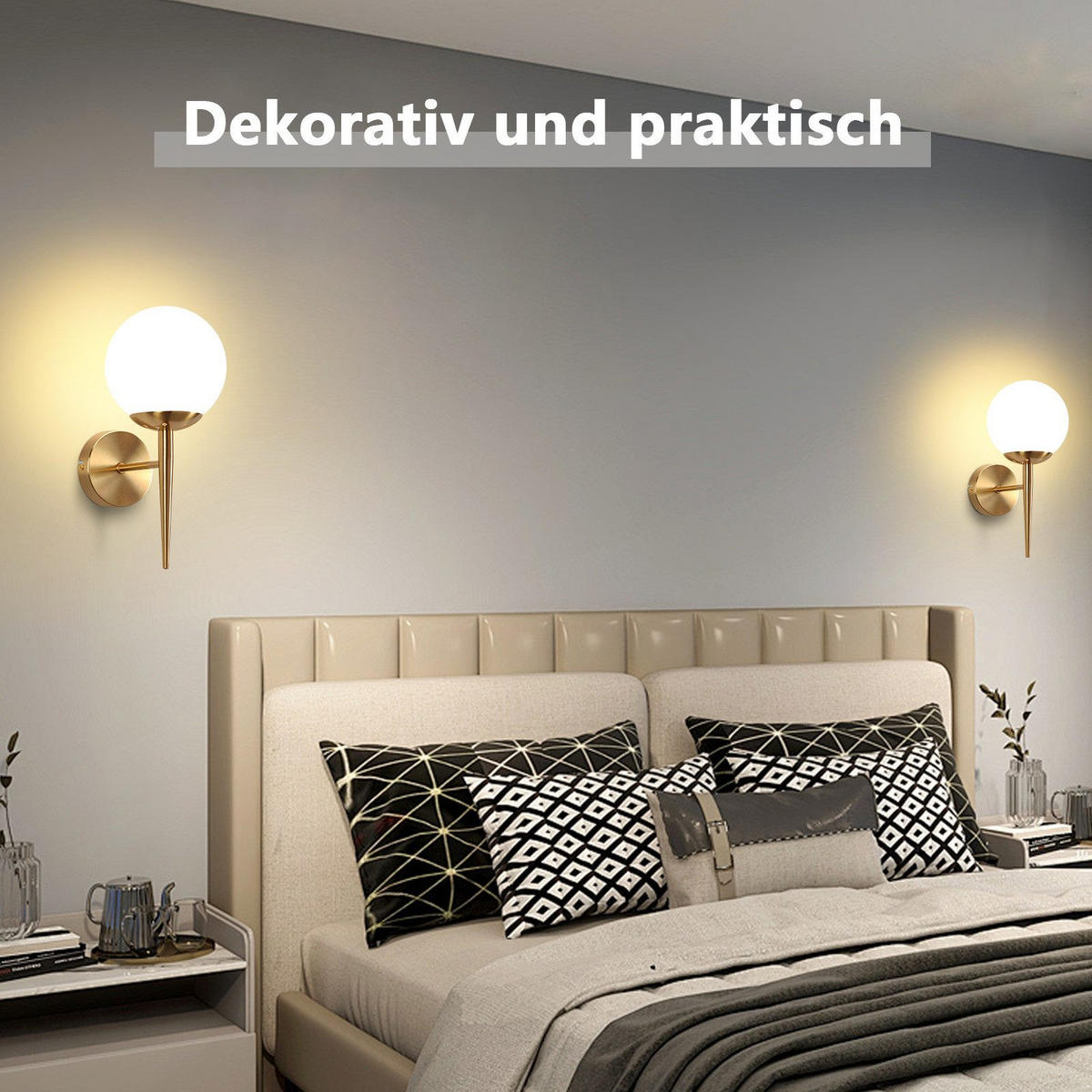WANDLEUCHTE Maser - Goldfarben, Metall (32/15/20cm) - Nettlife