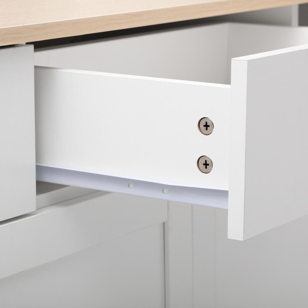 KOMMODE aus MDF 160x37x75cm in Weiß mit 3 Schubladen - Weiß, Holzwerkstoff (160/75/37cm) - Modfu