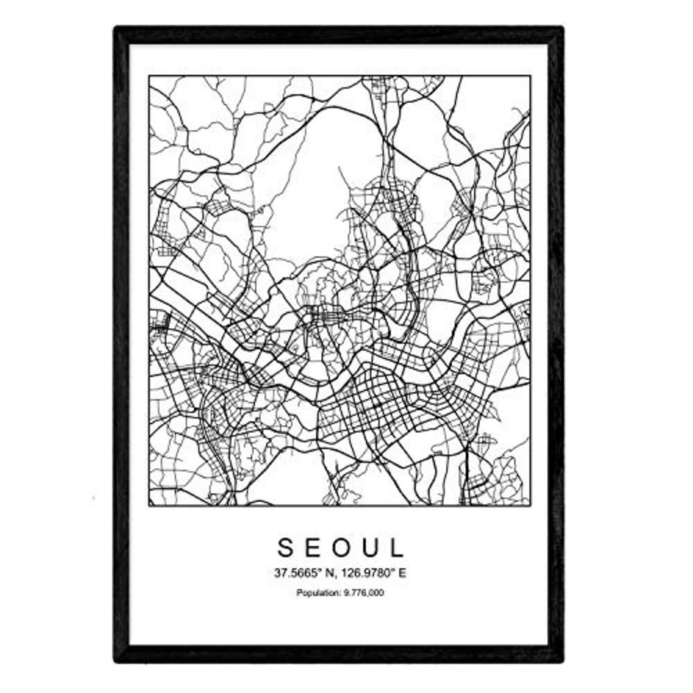 POSTER Seoul Nordischer Stil A4 Rahmenlos - Klar, Papier (29.7/5/21cm) - Nacnic