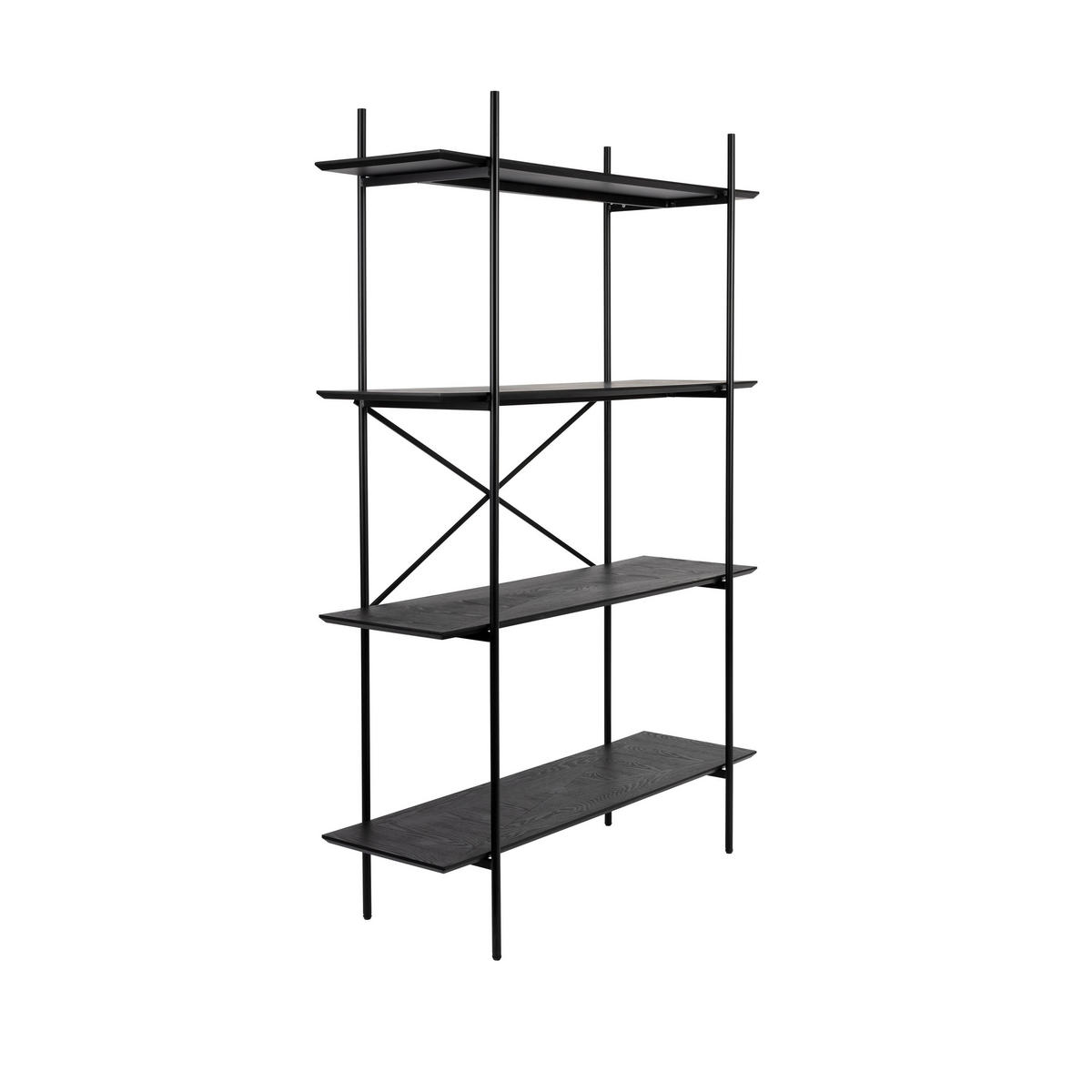 STANDREGAL Marcio Kast / Regalsystem Schwarz - Schwarz, Holzwerkstoff (120/180/40cm) - Housecraft Living