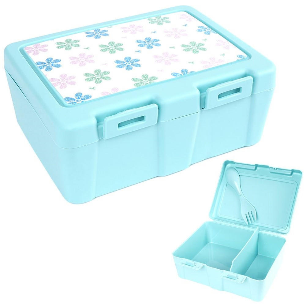 LUNCHBOX mit Besteck 1 l - Blau, Kunststoff (18/7.5/14cm) - Orion 