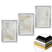 WANDBILDER 3er Set - 20x30 cm Silberner Rahmen - Minimalismus der Farbstruktur - Silberfarben, Kunststoff (20/30cm) - ArtPrintCave