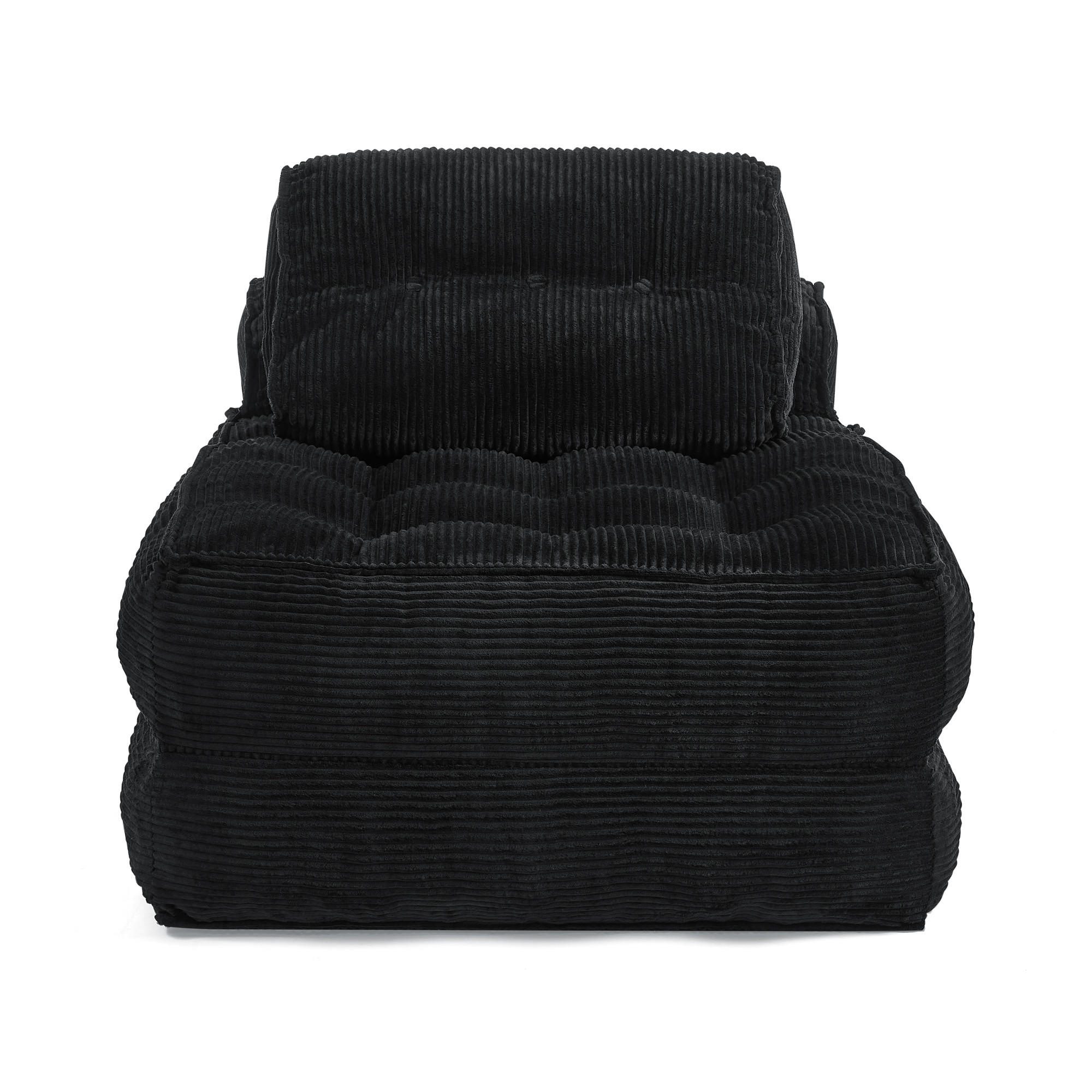 KLAPPSOFA 2-in-1，mit verstellbarer Rückenlehne, Schwarz - Schwarz, Textil (85/74.8/85cm) - Vallsero