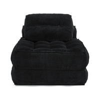 KLAPPSOFA 2-in-1，mit verstellbarer Rückenlehne, Schwarz - Schwarz, Textil (85/74.8/85cm) - Vallsero