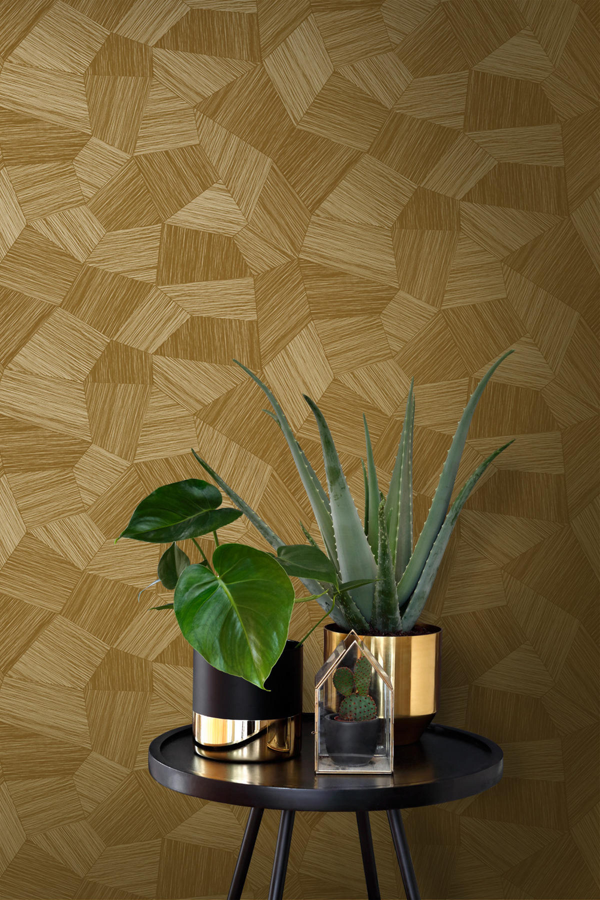 TAPETE 3D-Muster 53 cm x 10.05 m - Goldfarben, Papier (53/1000cm) - Origin Wallcoverings