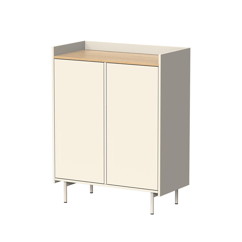 KOMMODE Velina Creme 80 x 103 cm mit 6 Fächern - Eichefarben/Creme, Holzwerkstoff (80/103/40cm) - Vicco